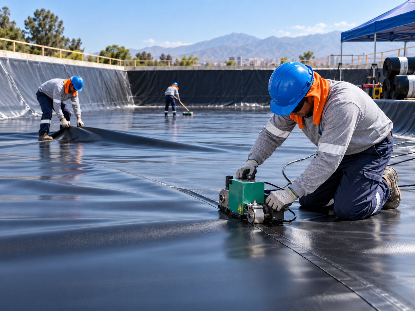 Instalación profesional de geomembranas